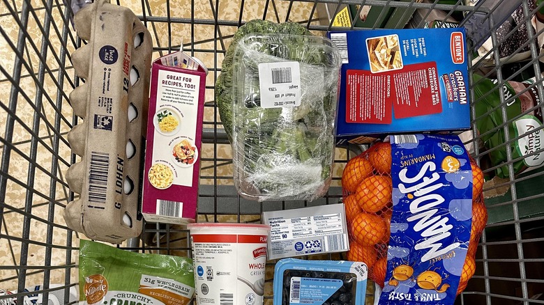 shopper's cart at Aldi