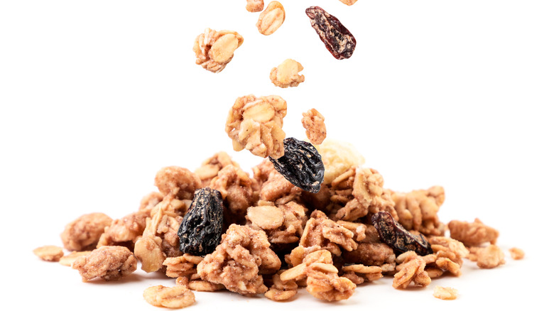 Granola on a white background