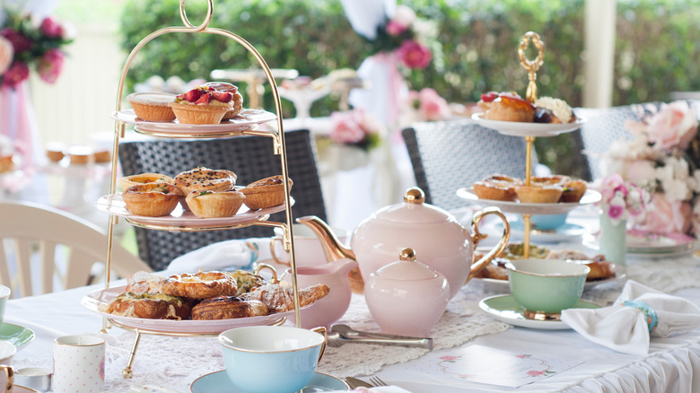An afternoon tea table with pastries