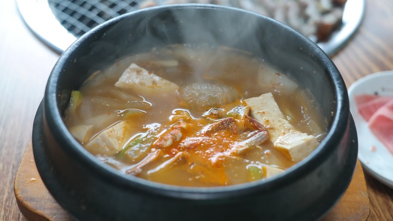 Soybean stew with anchovy stock