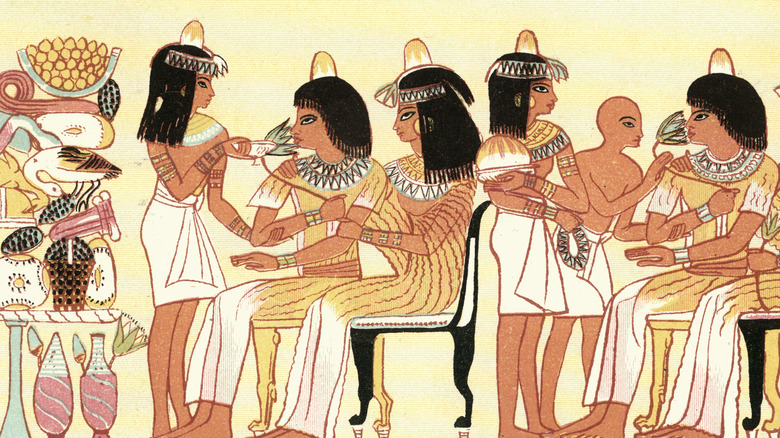 ancient Egyptian feast depiction