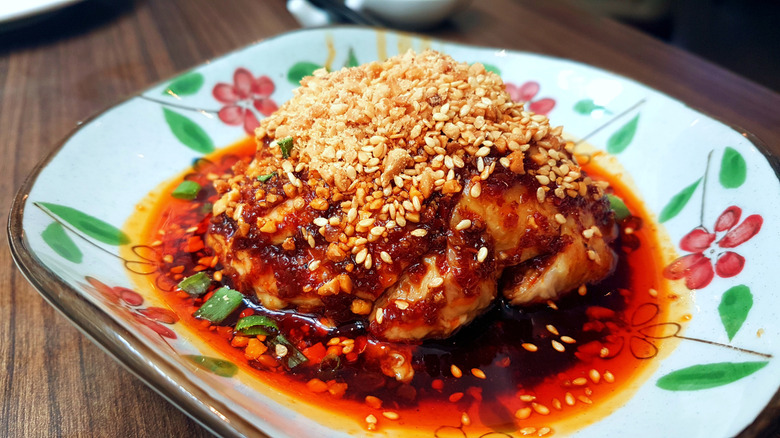 Spicy chicken on a plate