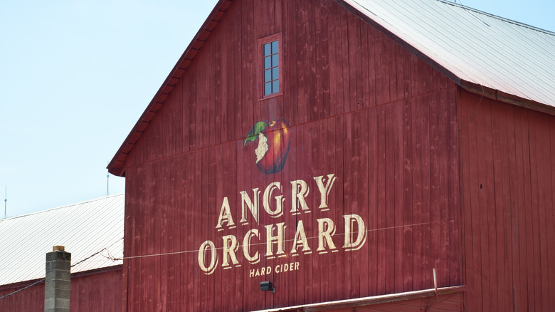 Angry Orchard sign on cidery