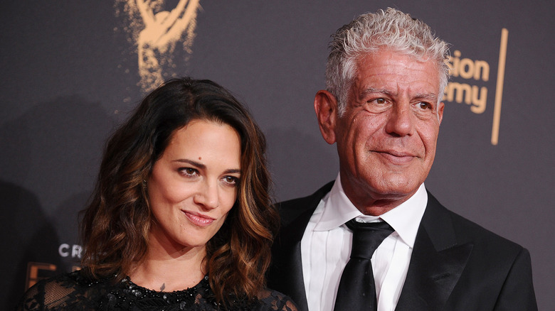 Asia Argento and Anthony Bourdain at the 2017 Creative Arts Emmy Awards