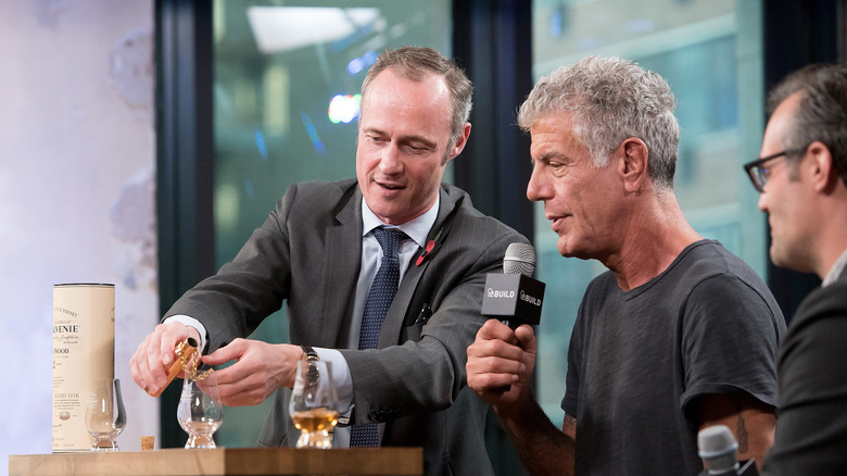 Lorne Cousin, Anthony Bourdain, and Ricky Camilleri at the Build Series in New York
