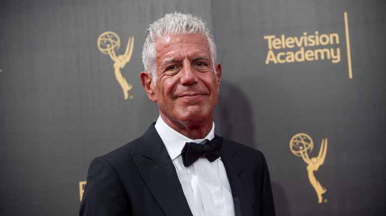 Anthony Bourdain attends the Creative Arts Emmy Awards at Microsoft Theater.