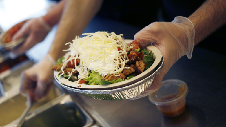 A Chipotle burrito bowl