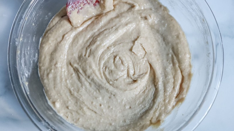 Coffee cake batter in bowl