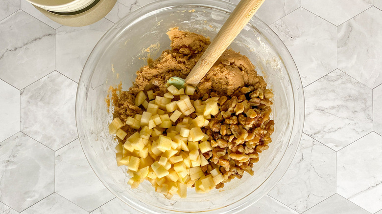 apple chunks and walnuts