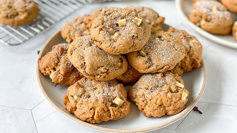 apple spice cookies on plate