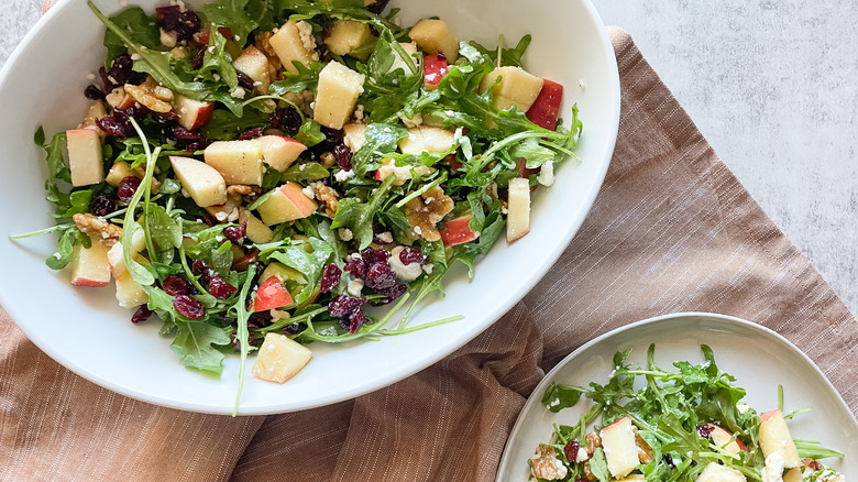 salad in a bowl and plate