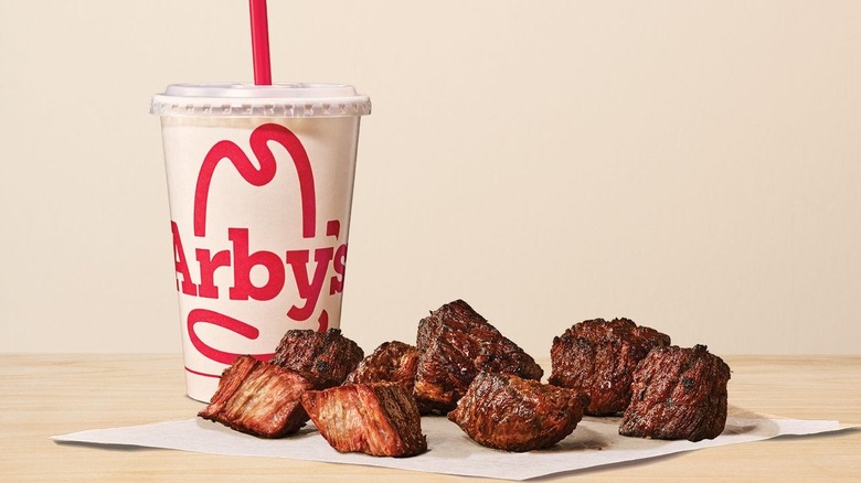 Arby's Steak Nuggets with a drink