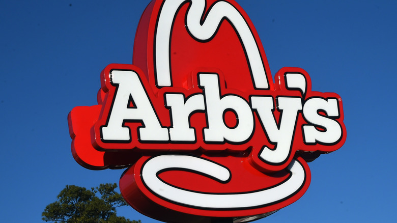 Close-up of Arby's sign