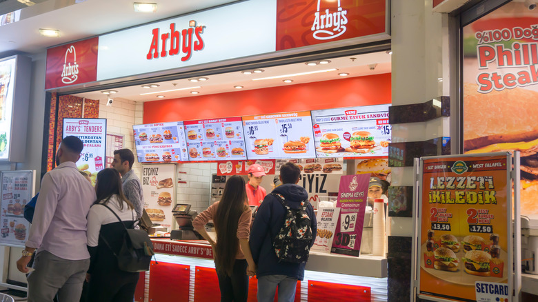 People in line at Arby's