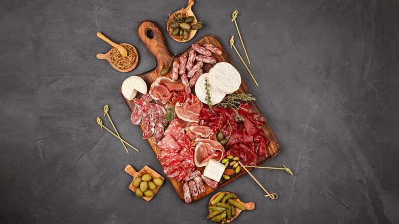 A well-stocked charcuterie board 