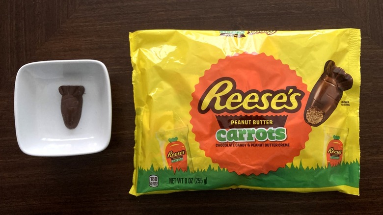 Reese's carrots in the packet and in a bowl