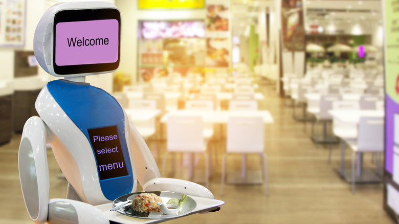 restaurant robot serves food