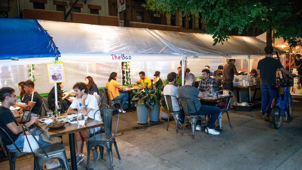 Outdoor seating in New York