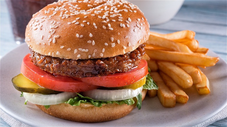 Burger and fries