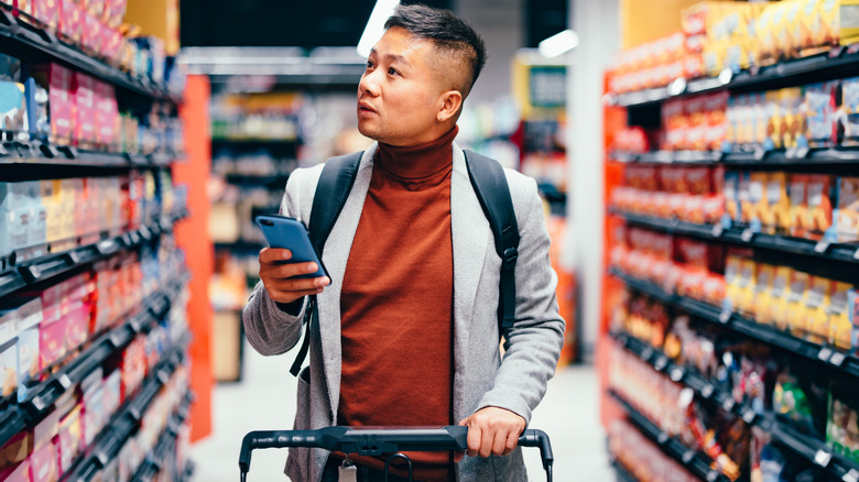 shopper in Costco aisle