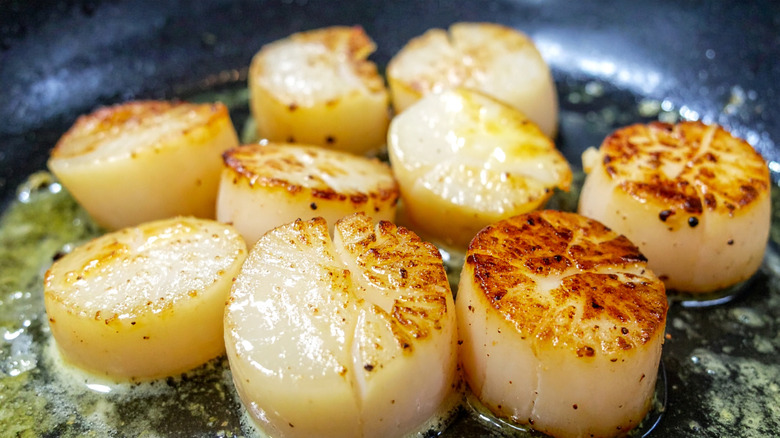 Pan seared scallops in butter