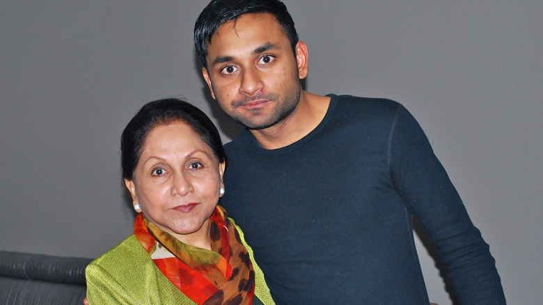Ashish Alfred poses with mother Veena