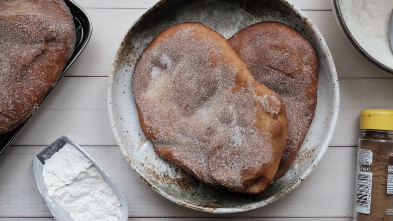 fried elephant ears in bowl