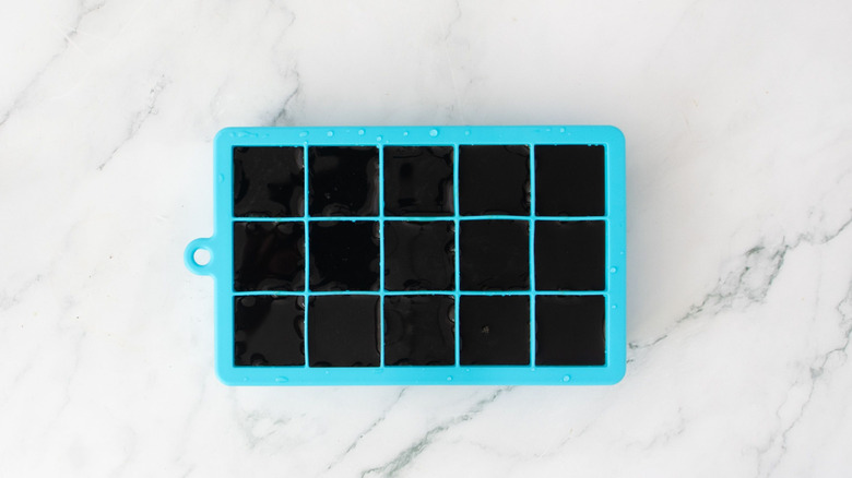 Coffee in ice cube tray