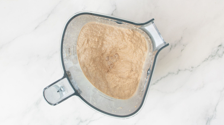 Frozen coffee drink in blender