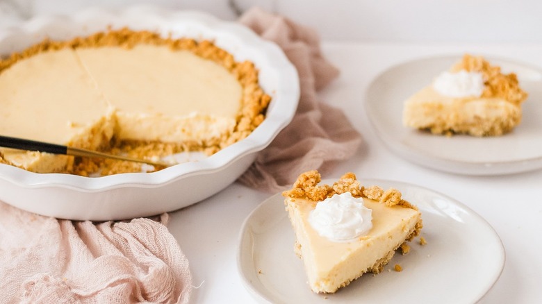 lemon pie slice on plate