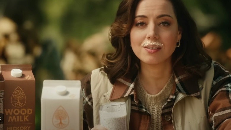 Aubrey Plaza's Wood Milk ad