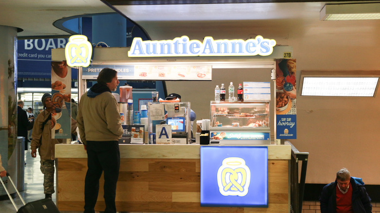 An Auntie Anne's kiosk
