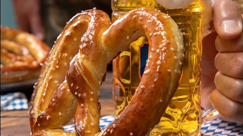 Pretzel and beer mug