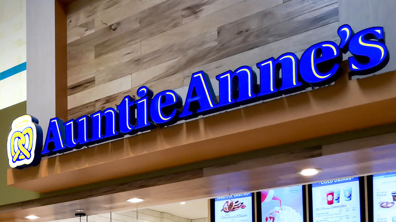 Outside an Auntie Anne's location