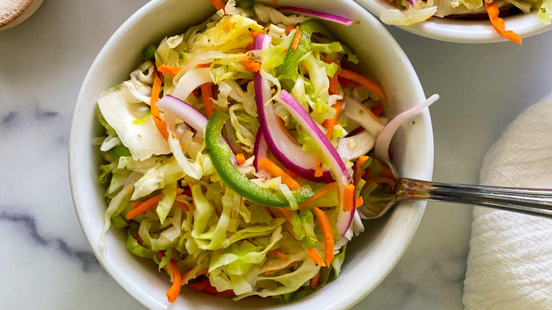 Authentic curtido served in a bowl