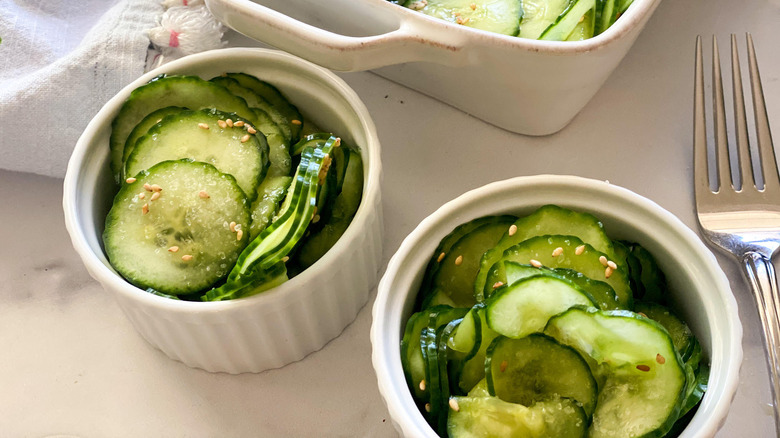 Authentic Sunomono Recipe cucumbers done