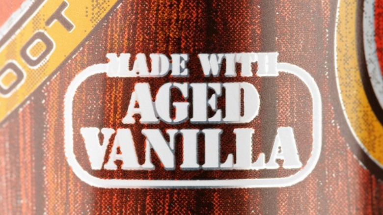 made with aged vanilla label on A&W can