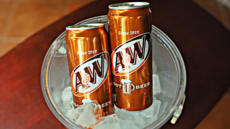 A&W root beer cans