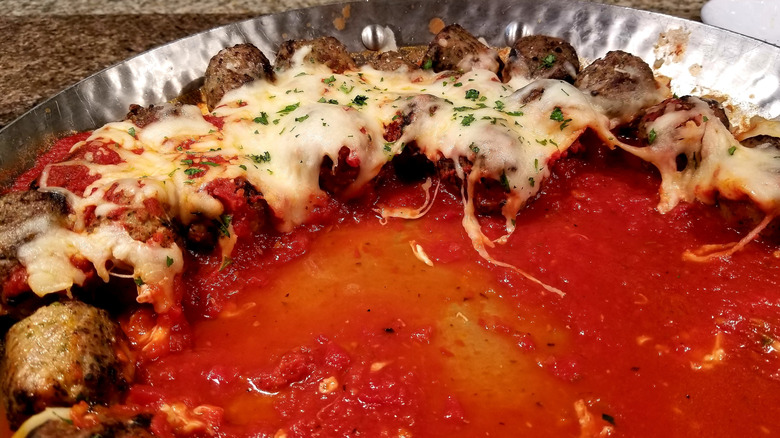 grandma's meatballs in pan