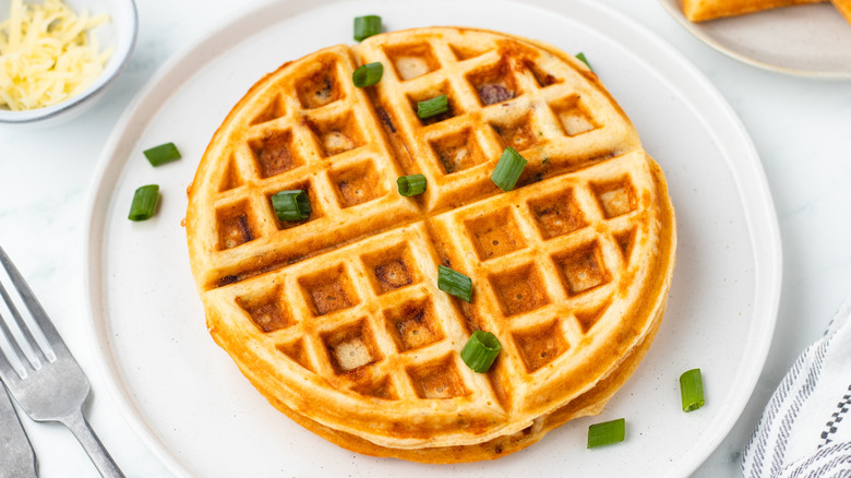 waffles with green onions