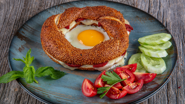 eggs in a hole bagel