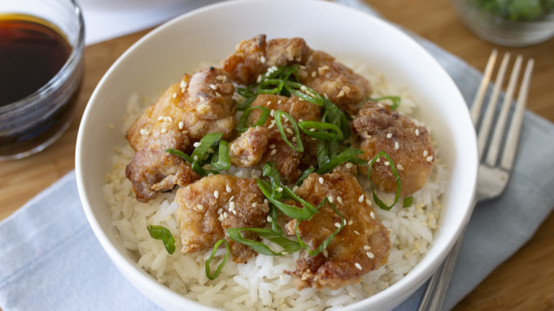 baked mochiko chicken with rice