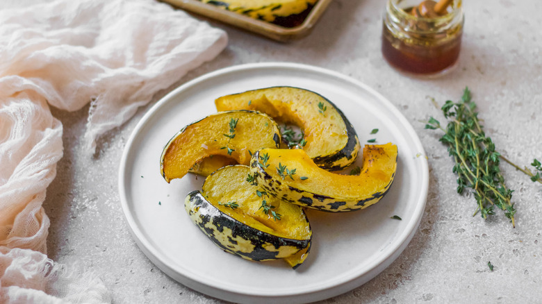 baked squash on plate 
