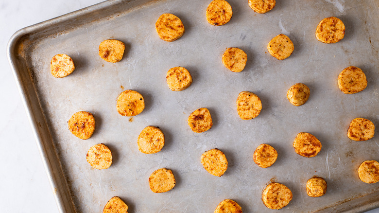 plantains on a baking sheet