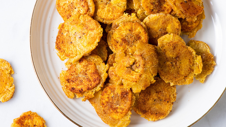 baked tostones on a plate