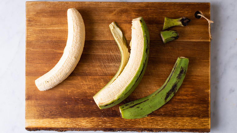 peeled green plantains