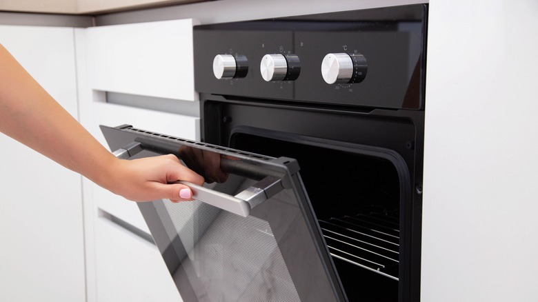Opening oven door