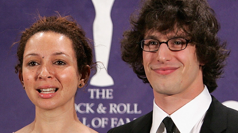 Maya Rudolph and Andy Samberg standing side by side
