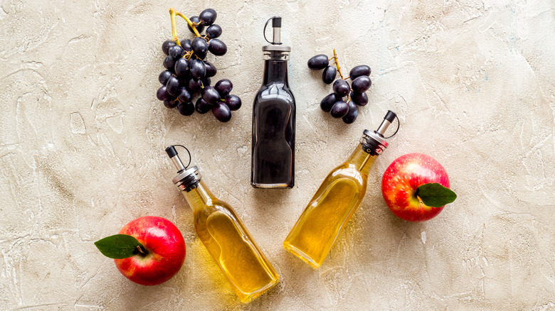 balsamic and apple cider vinegars