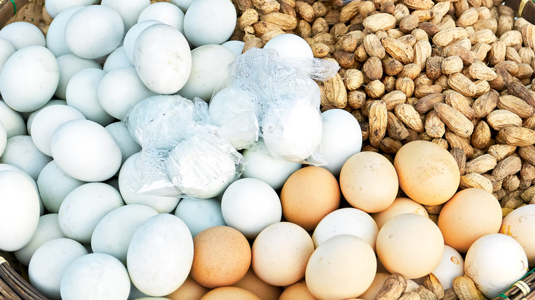 balut and penoy at a street market